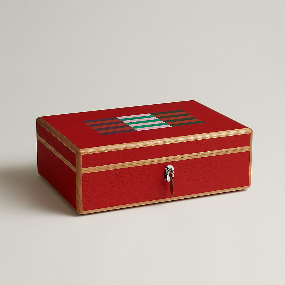 Amalthee Oxer watch and cufflink box, large model | Hermès Canada